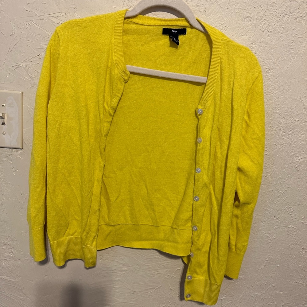 Gap Bright Yellow Cardigan, Sz L